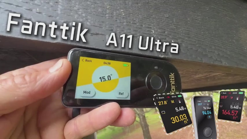 Influencer-Übungsvideos:Fanttik A11 Ultra 3-in-1 Laser-Entfernungsmesser, IPS-Touchscreen | Seitlichem LCD, 60 m, Radrolle und 3-Achsen-Digitalwasserwaage, wiederaufladbar für Heimwerkerprojekte und Innenprojekt