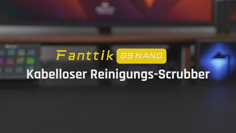 Fanttik G9 Nano Elektrischer Spin Scrubber, kabellose Fugenbürste, Typ-C-Ladung, LED-Anzeige, IPX7, 8 Aufsätze für Fugen, Ecken – Schwarz