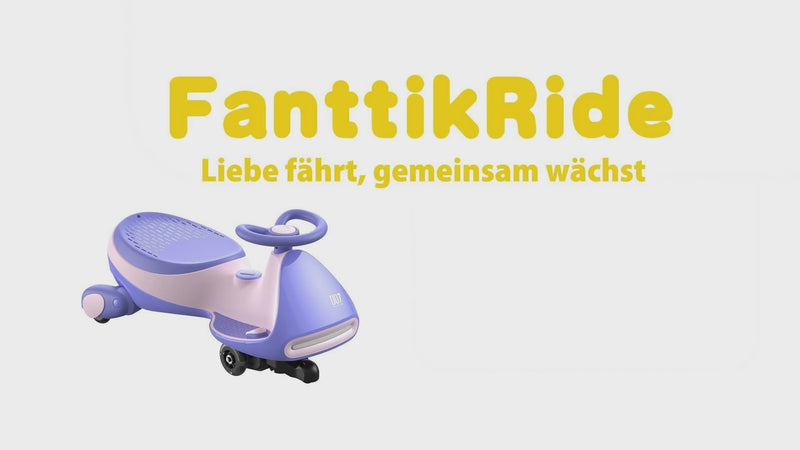 FanttikRide 12V N7 Pro Kinder Elektroauto, Elektrisches Rutschauto mit Pedal, Typ C aufladbar Batterie Kinder Auto, 2 Geschwindigkeit Kippschutz Leuchtende Räder, Bluetooth, für Kind ab 3 Jahren, Rosa
